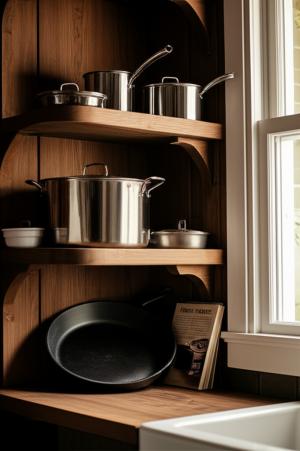 Imagem para o artigo: Farmhouse Kitchen Secret: Open Shelving for Cookware (Boosts Value!)